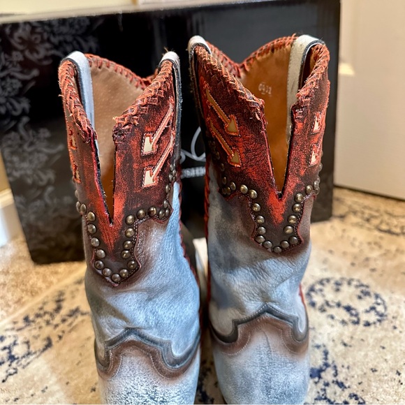 DAN POST LUCIANA ON HOLD GOR BBAB Gray Distressed 9.5M Cowgirl Boot Western - Picture 8 of 13